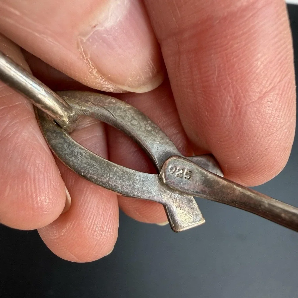 James Avery Sterling Silver 925 Bracelet Hammered Religious Fish Hook On Retired